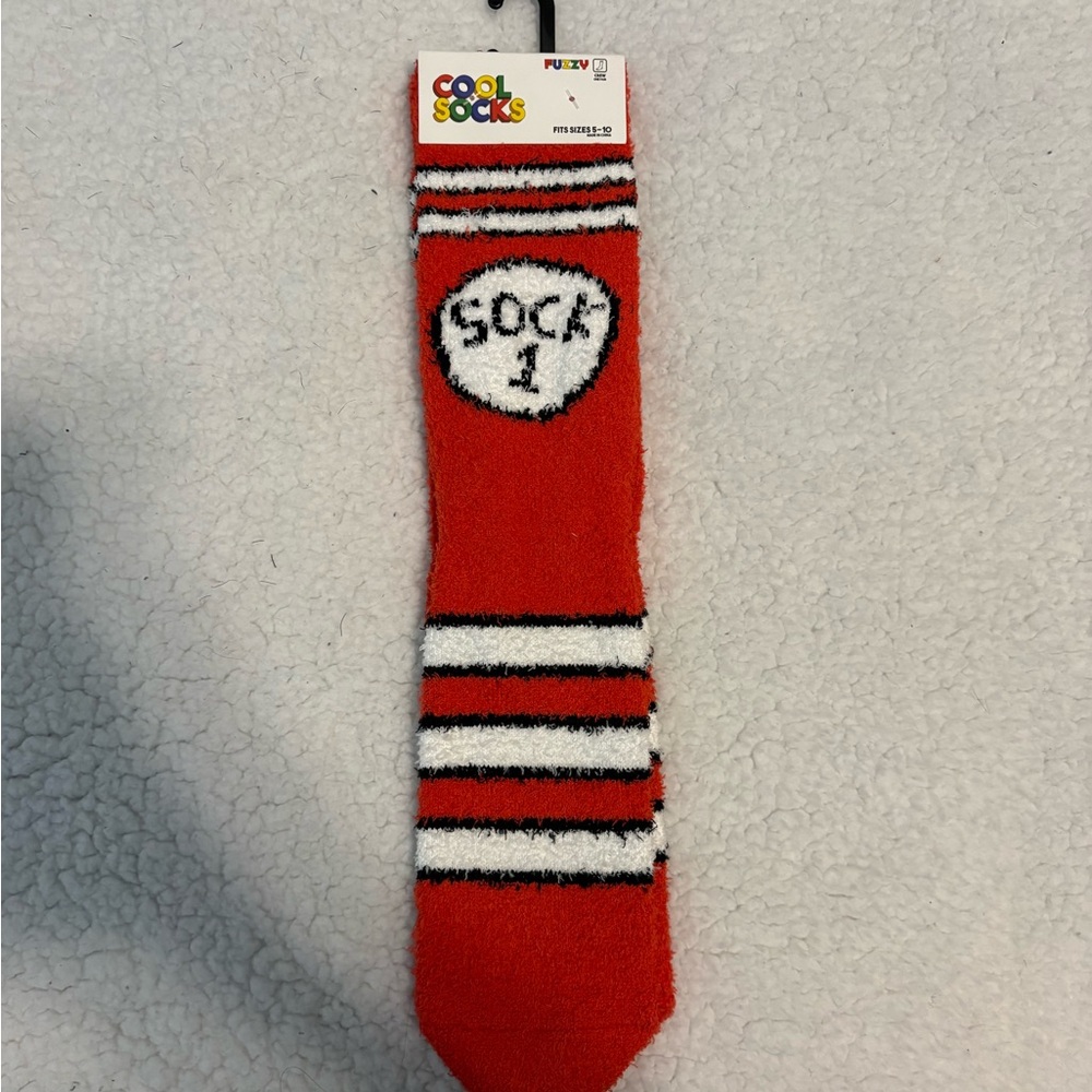 Dr. Seuss Red and White Striped Sock